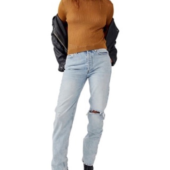 NWT H20 crew neck sweater gold tiger eye Color long sleeve open knit XS - Picture 4 of 10